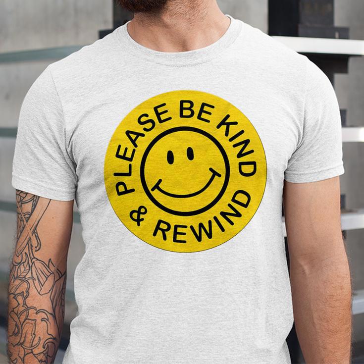 Be Kind Rewind Shirt Retro Nostalgia Sticker 80s 90s Tee Premium Tri-Blend Unisex Jersey T-Shirt