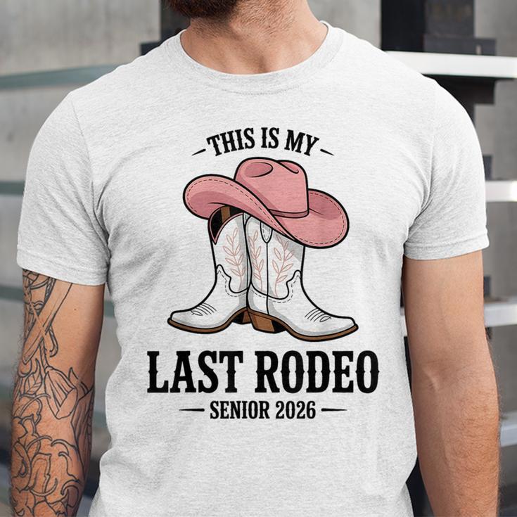 This Is My Last Rodeo Senior 2026 Cowgirl Graduation Unisex Jersey T-Shirt