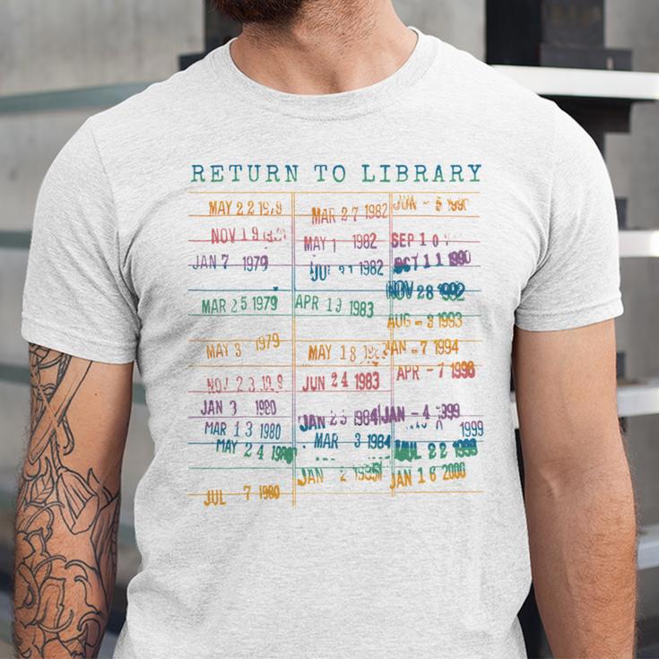 Library Card Vintage Book Due Date Bookish Rainbow Reading Unisex Jersey T-Shirt Library Card Vintage Book Due Date Bookish Rainbow Reading Unisex Jersey T-Shirt