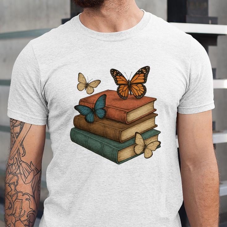Life Is Better With Butterflies And Books Cute Butterfly Unisex Jersey T-Shirt
