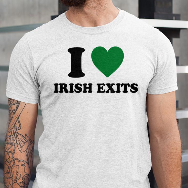 I Love Irish Exits St Patrick's Day Introvert Party Unisex Jersey T-Shirt