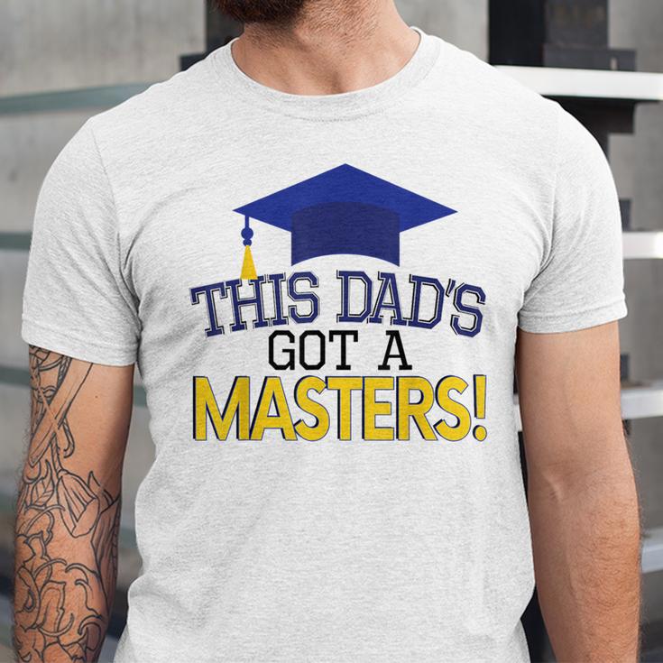 Masters Degree Proud Dad Graduation Shirt MBA Social Work Unisex Jersey T-Shirt