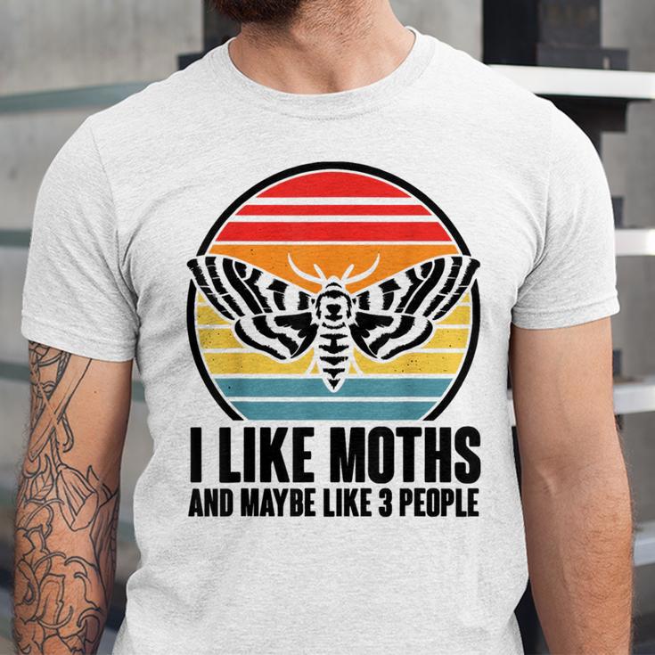 I Like Moths And Maybe 3 People Insect Moth Lovers Introvert Unisex Jersey T-Shirt