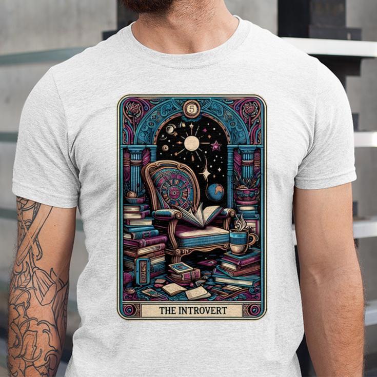 Mystical Library Book Reader The Introvert Tarot Card Unisex Jersey T-Shirt Mystical Library Book Reader The Introvert Tarot Card Unisex Jersey T-Shirt