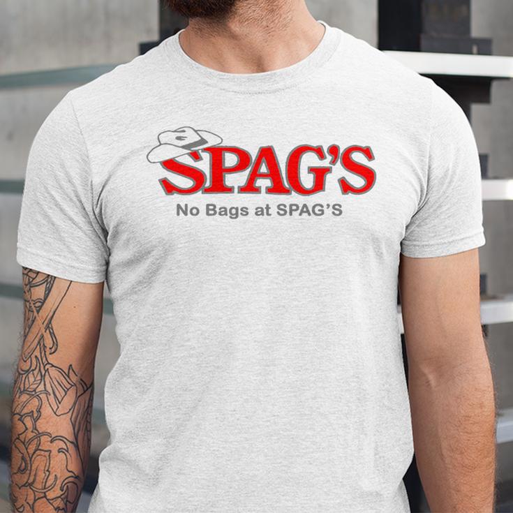 No Bags At SPAG'S Shrewsbury Defunct Store Nostalgia Vintage Premium Tri-Blend Unisex Jersey T-Shirt
