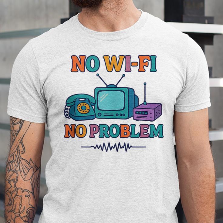 No Wi-Fi No Problem – Retro Dial Up Tech Nostalgia Unisex Jersey T-Shirt