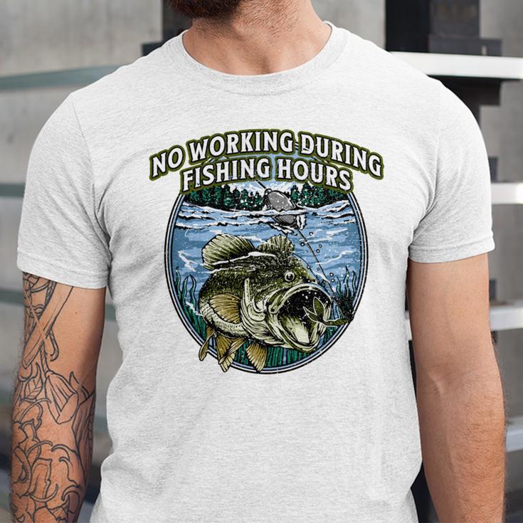 No Working Fishing Hours Introvert Lifestyle Antisocial Unisex Jersey T-Shirt No Working Fishing Hours Introvert Lifestyle Antisocial Unisex Jersey T-Shirt