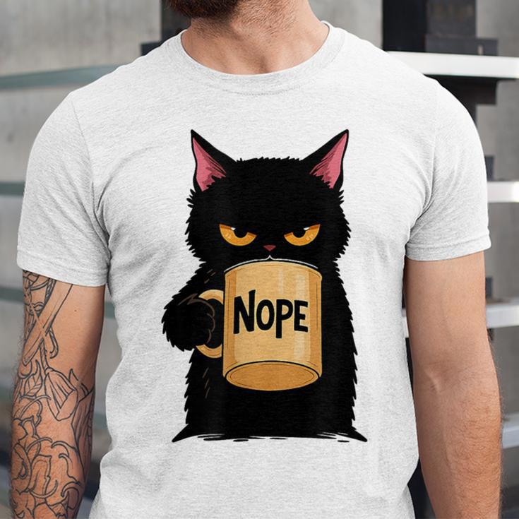 Nope Coffee Cat – Introvert Humor Monday Kitty Unisex Jersey T-Shirt Nope Coffee Cat – Introvert Humor Monday Kitty Unisex Jersey T-Shirt
