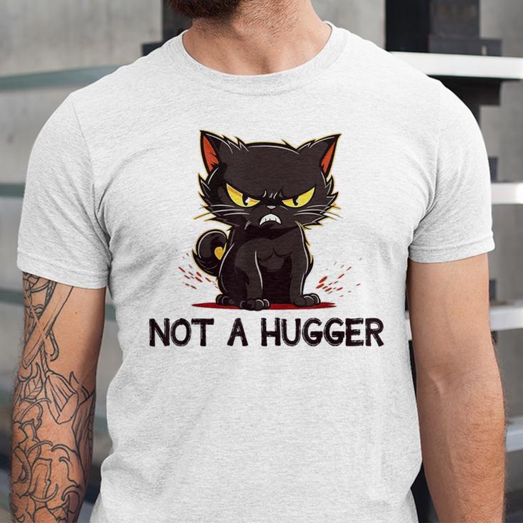 Not A Hugger Tee Angry Cat Sarcastic Cute Introvert Unisex Jersey T-Shirt Not A Hugger Tee Angry Cat Sarcastic Cute Introvert Unisex Jersey T-Shirt