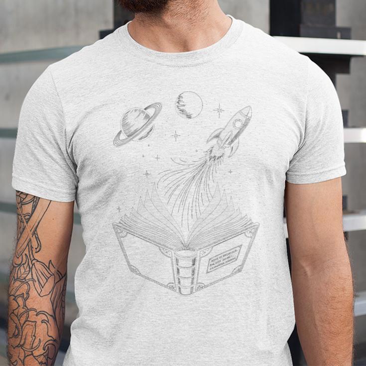 Novelty Universe Books Galaxy Adventure Drawing Women Men Unisex Jersey T-Shirt