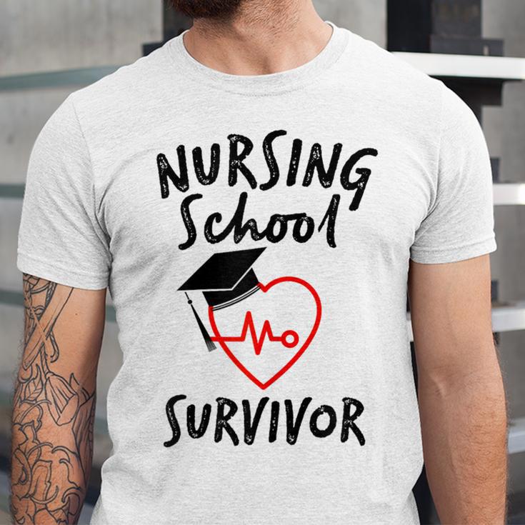 Nursing School Survivor Women Graduation RN Gift Shirt Unisex Jersey T-Shirt