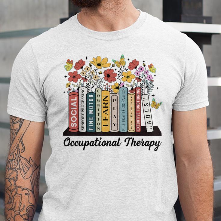 Occupational Therapy Wildflower Book OT Therapist Assistant Unisex Jersey T-Shirt