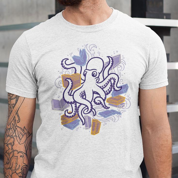 Octopus Book Reader Unisex Jersey T-Shirt