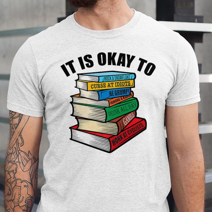 It Is Okay To Be a Grumpy Old Man Book Lover Premium Unisex Jersey T-Shirt