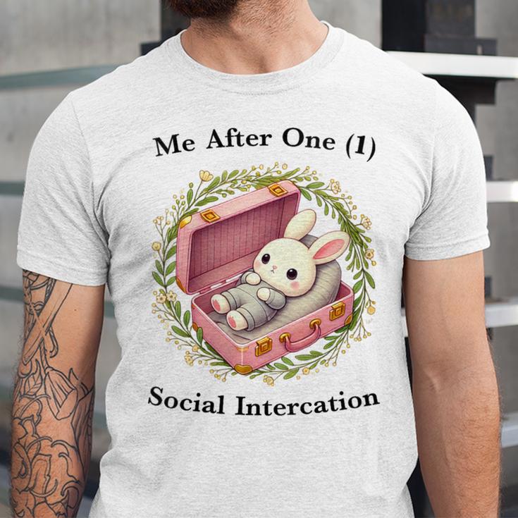 Me After One Social Interaction Introvert Saying Unisex Jersey T-Shirt Me After One Social Interaction Introvert Saying Unisex Jersey T-Shirt
