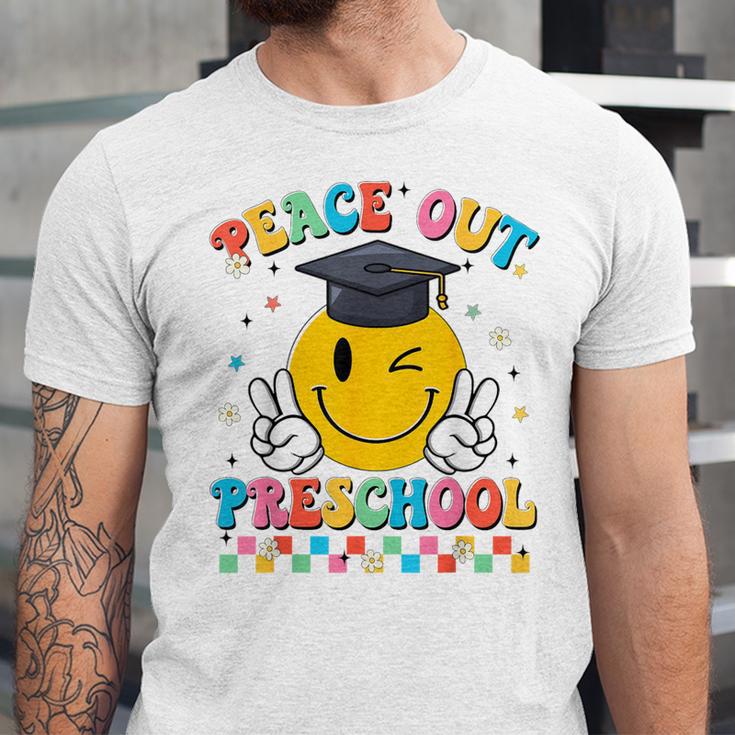 Peace Out Preschool Graduation Last Day Teachers Boys Girls Unisex Jersey T-Shirt
