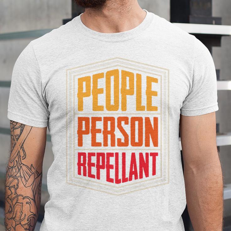 People Person Repellant Introvert Premium Unisex Jersey T-Shirt People Person Repellant Introvert Premium Unisex Jersey T-Shirt