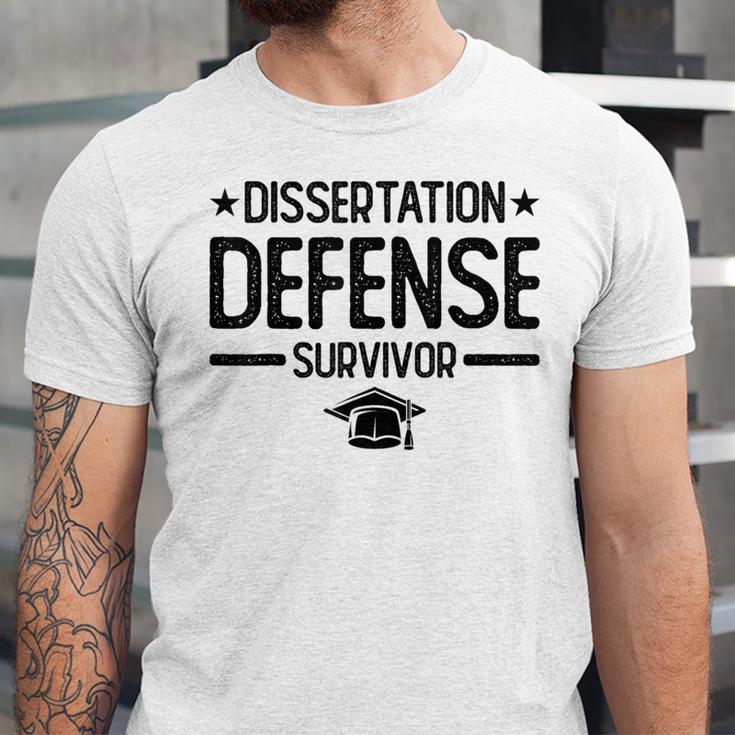 PhD Graduation Dissertation Defense Survivor PhD Unisex Jersey T-Shirt