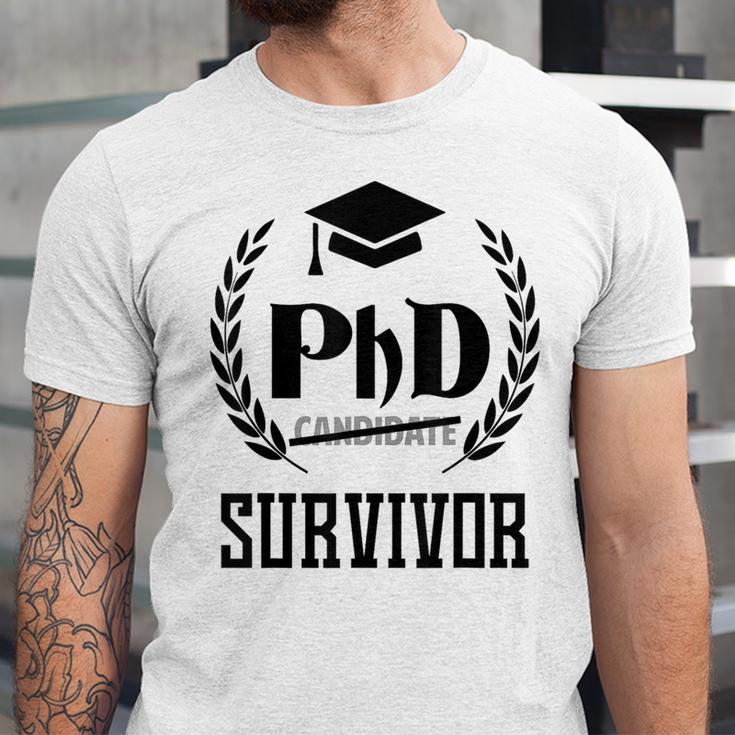 PHD Survivor T-Shirt Graduation Student Teacher For Men Women Kids Unisex Jersey T-Shirt
