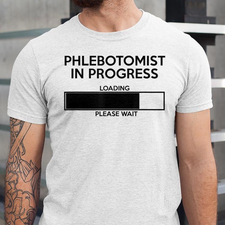 Phlebotomist In Progress Phlebotomy School Graduation Unisex Jersey T-Shirt