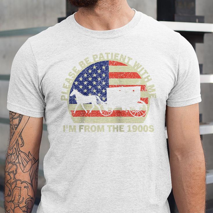 Please Be Patient With Me I'm From The 1900s Dad Vintage Raglan Baseball Tee Unisex Jersey T-Shirt