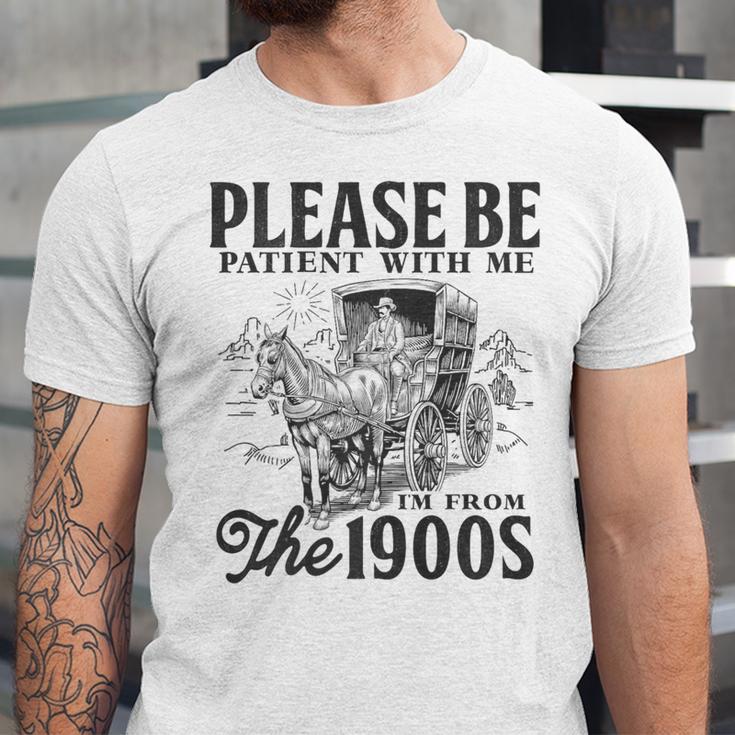 Please Be Patient I'm From The 1900s Horse Drawn Wagon Gifts Premium Unisex Jersey T-Shirt