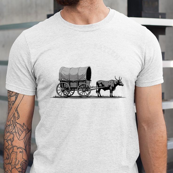 Please Be Patient I'm From The 1900s Oxen And Wagon Premium Unisex Jersey T-Shirt