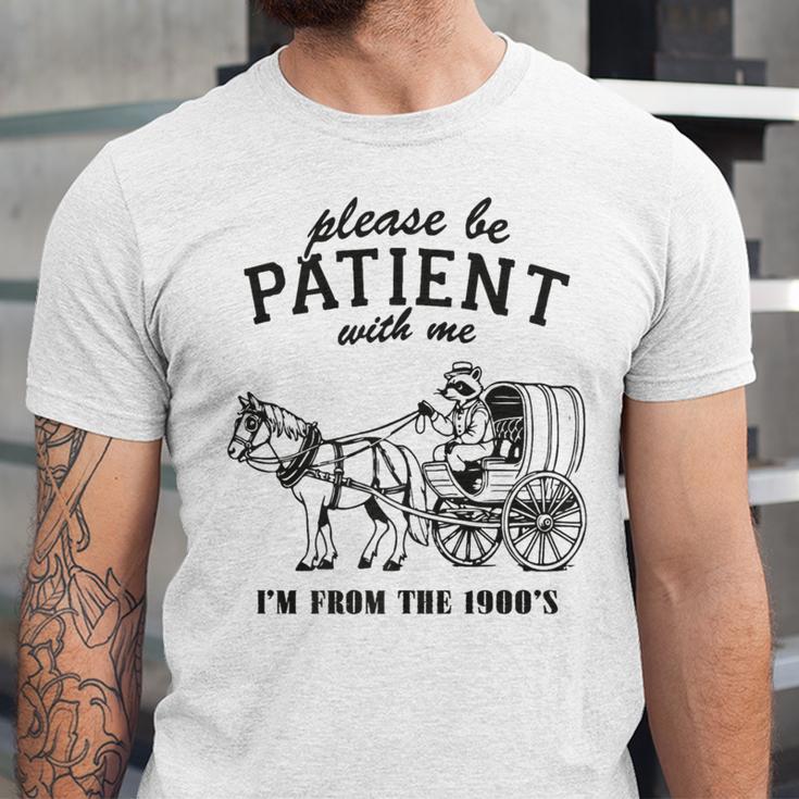 Please Be Patient I'm From The 1900s Raccoon Lover Premium Unisex Jersey T-Shirt