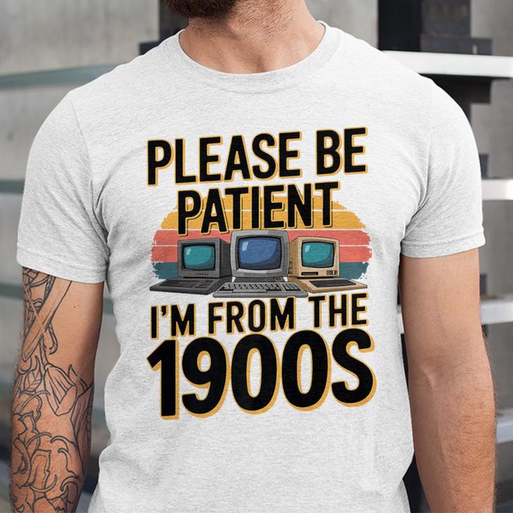 Please Be Patient I'm From The 1900s Retro Computer Premium Unisex Jersey T-Shirt