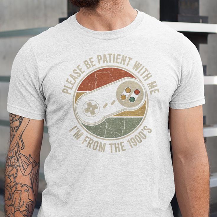 Please Be Patient With Me I'm From The 1900s Retro Gamer Premium Tri-Blend Unisex Jersey T-Shirt