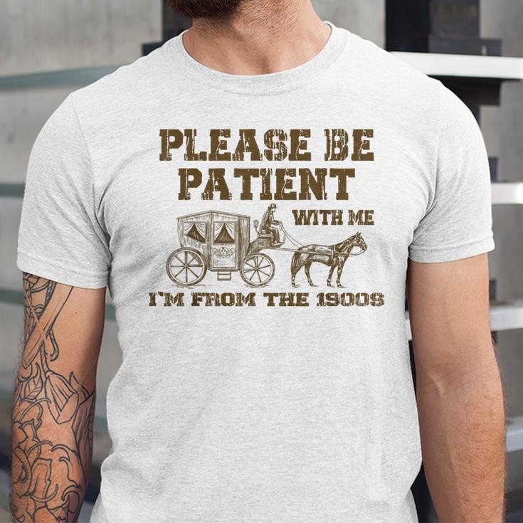 Please Be Patient With Me I'm From The 1900s Retro Horse Unisex Jersey T-Shirt