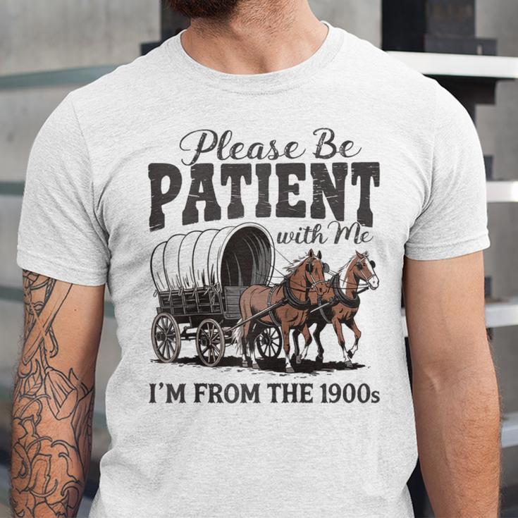 Please Be Patient With Me I'm From The 1900s Vintage Raglan Baseball Tee Unisex Jersey T-Shirt
