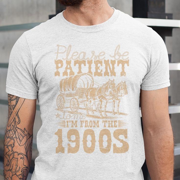 Please Be Patient To Me I'm From The 1900s Wild West Vintage Premium Unisex Jersey T-Shirt