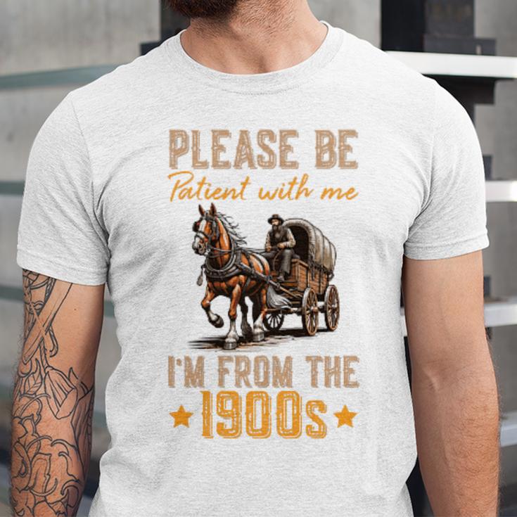 Please Be Patient With Mee I'm From The 1900s Minimalist Premium Unisex Jersey T-Shirt Please Be Patient With Mee I'm From The 1900s Minimalist Premium Unisex Jersey T-Shirt