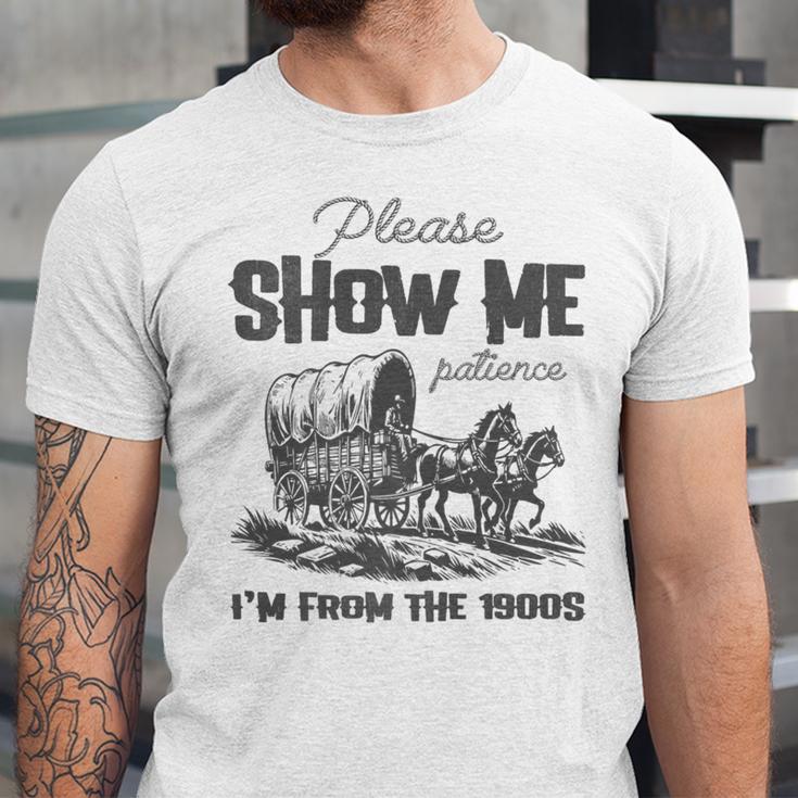 Please Show Me Patience I'm From The 1900s Vintage Horse Premium Unisex Jersey T-Shirt Please Show Me Patience I'm From The 1900s Vintage Horse Premium Unisex Jersey T-Shirt