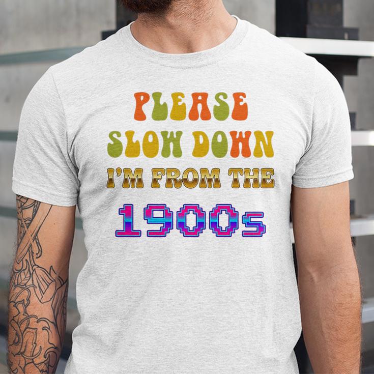 Please Slow Down I'm From The 1900s Retro Vintage 70 Premium Tri-Blend Unisex Jersey T-Shirt