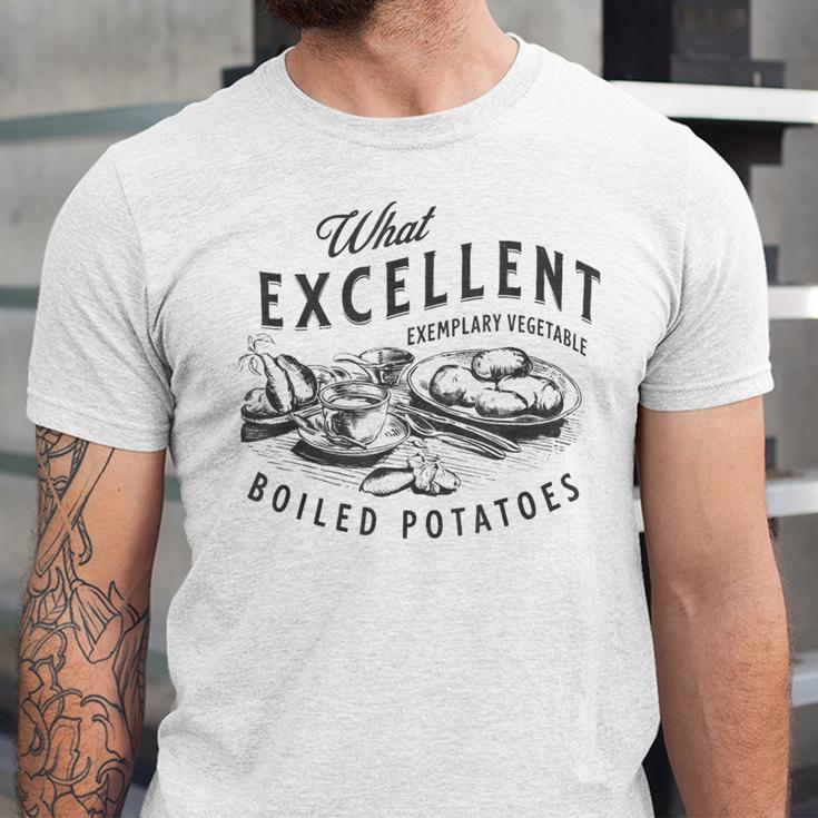 Pride And Prejudice Books What Excellent Boiled Potatoes Unisex Jersey T-Shirt