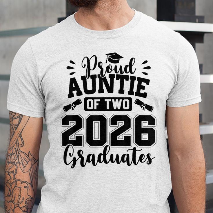 Proud Auntie Of Two 2026 Graduates Graduation Unisex Jersey T-Shirt