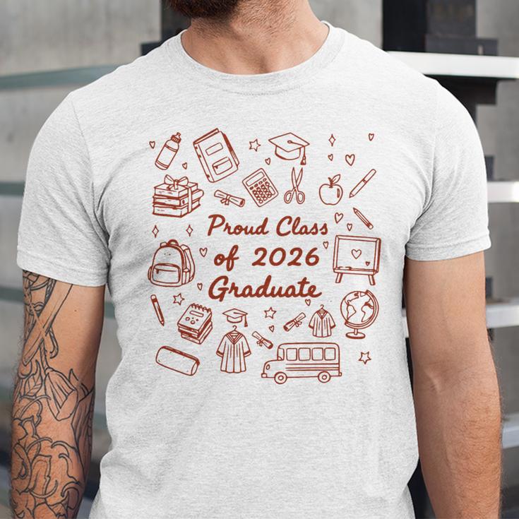Proud Class Of 2026 Graduate Doodle Senior Graduation Premium Tri-Blend Unisex Jersey T-Shirt