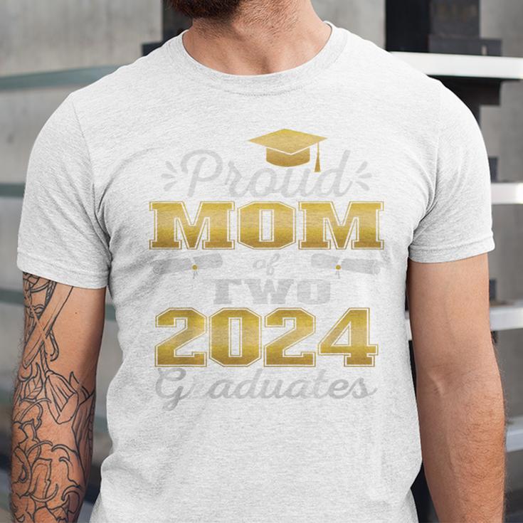 Proud Mom Of Two 2024 Graduate Class 2024 Graduation Family Premium Unisex Jersey T-Shirt