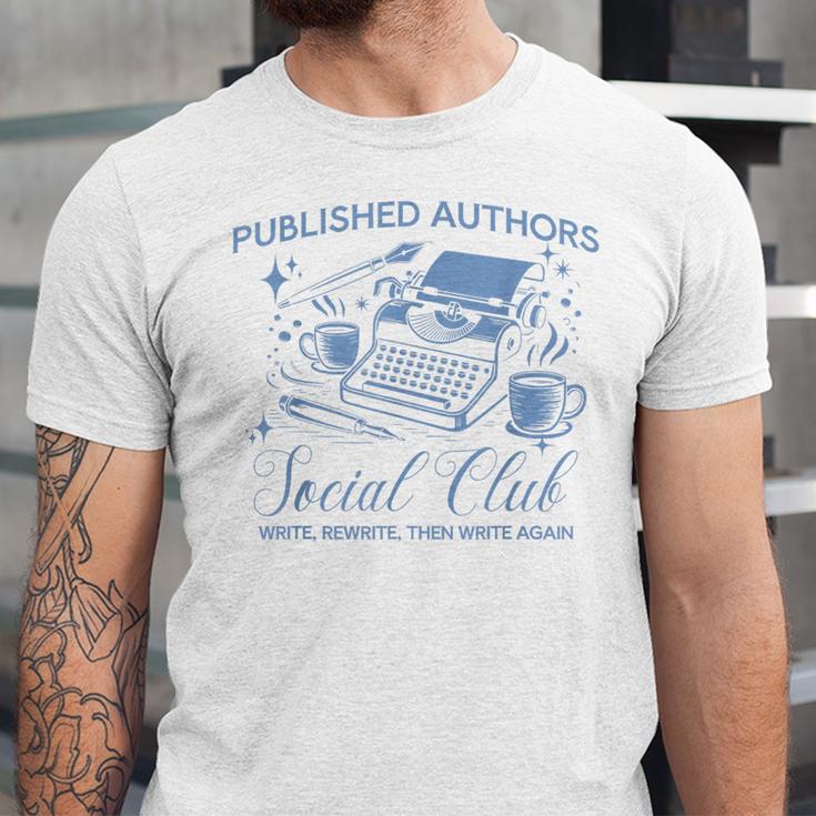 Published Authors Social Club Women Vintage Poet Book Writer Unisex Jersey T-Shirt