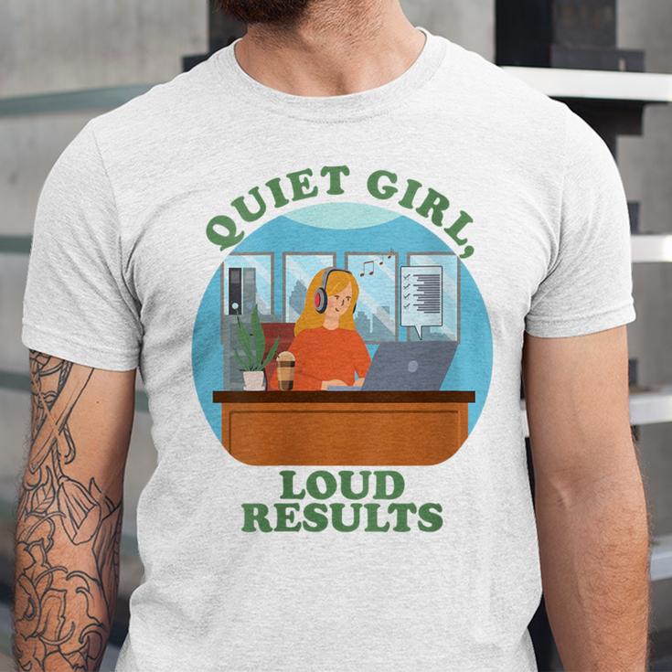 Quiet Girl Loud Results Introvert Office Staff Secretary Unisex Jersey T-Shirt Quiet Girl Loud Results Introvert Office Staff Secretary Unisex Jersey T-Shirt