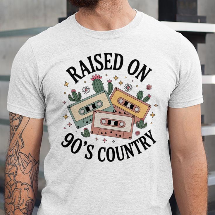 Raised On 90's Country Music Lover Nostalgia Retro Vibe Premium Tri-Blend Unisex Jersey T-Shirt