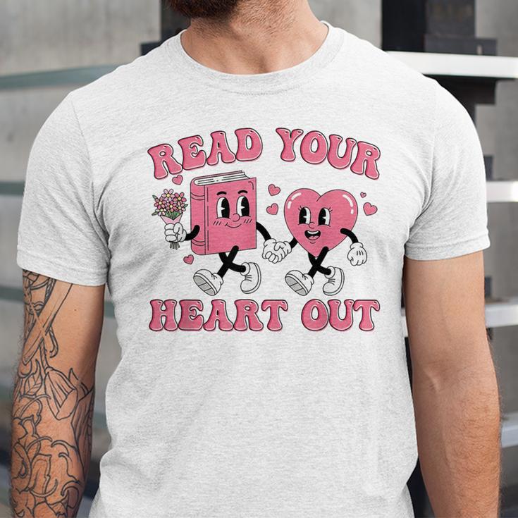 Read You Heart Out Reading Teacher Valentines Day Book Lover Unisex Jersey T-Shirt