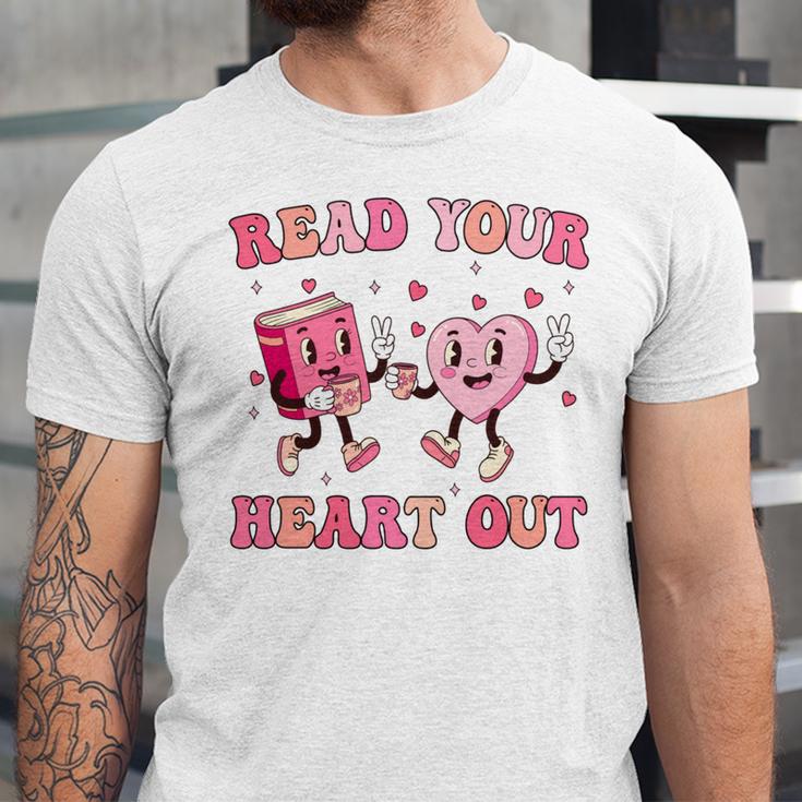 Read Your Heart Out Teacher Valentine Book Unisex Jersey T-Shirt