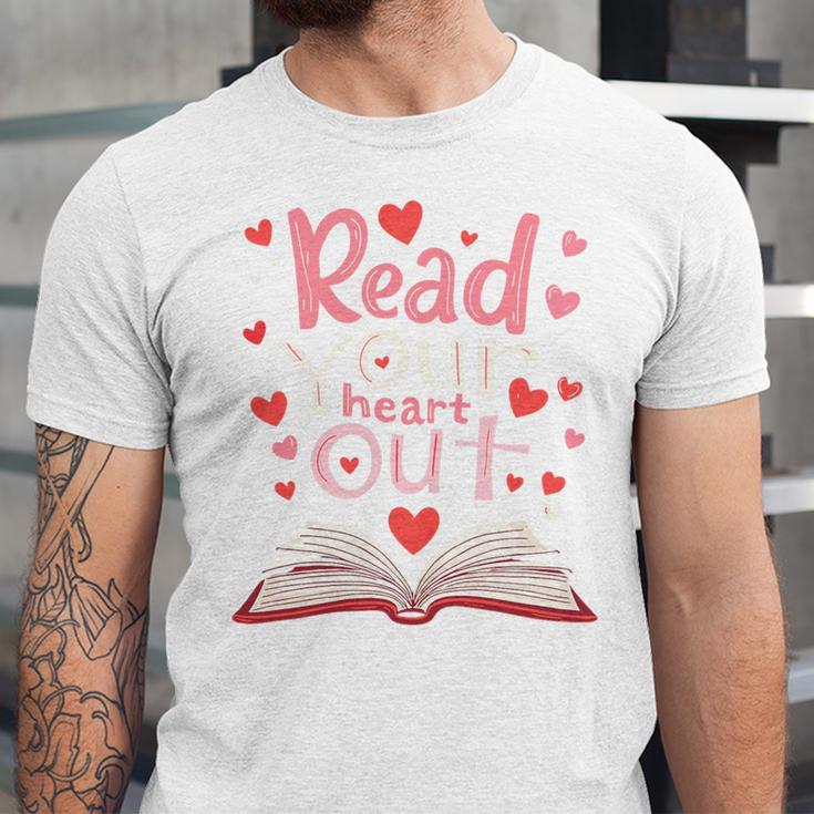 Read Your Heart Out Teacher Valentines Day Reading Book Love Premium Tri-Blend Unisex Jersey T-Shirt