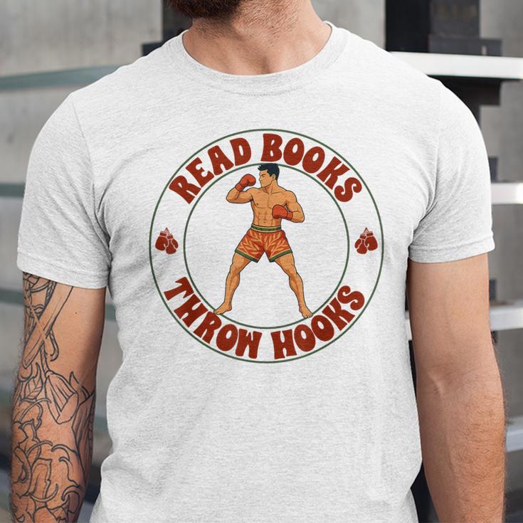 Reading Book Lover Boxer Boxing Lover Read Books Throw Hooks Unisex Jersey T-Shirt