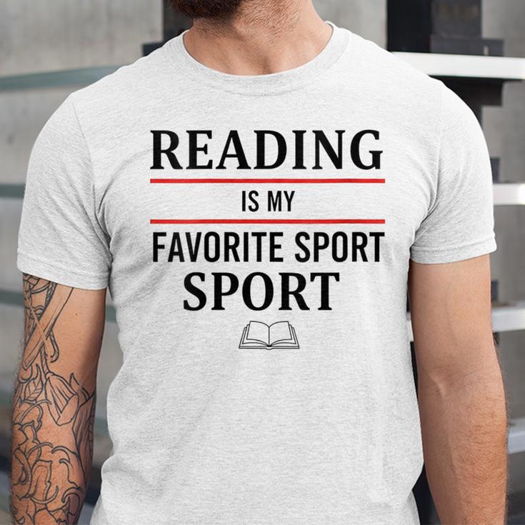 Reading Is My Favorite Sport Book Lover Saying Quote Unisex Jersey T-Shirt