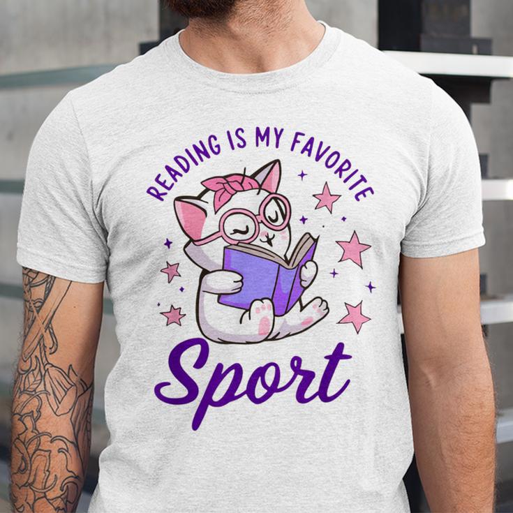 Reading Is My Favorite Sport Saying Quote Book Lovers Unisex Jersey T-Shirt