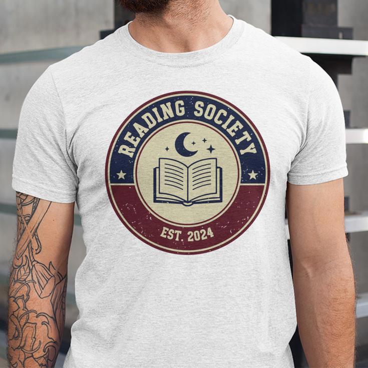 Reading Society Est 2024 Vintage Book Club Unisex Jersey T-Shirt